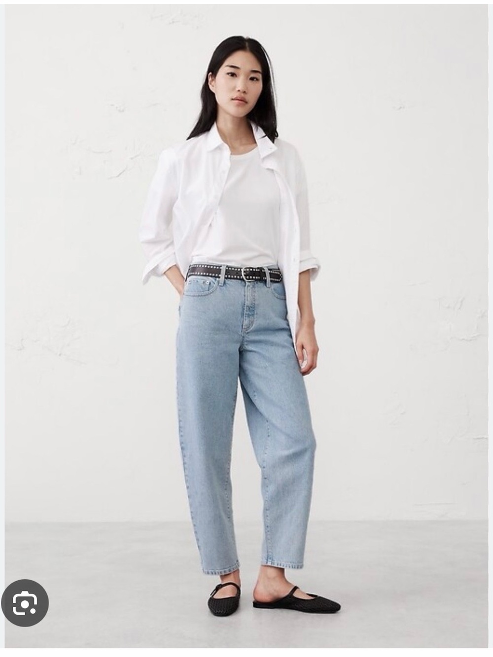 Banana Republic high rise barrel jeans